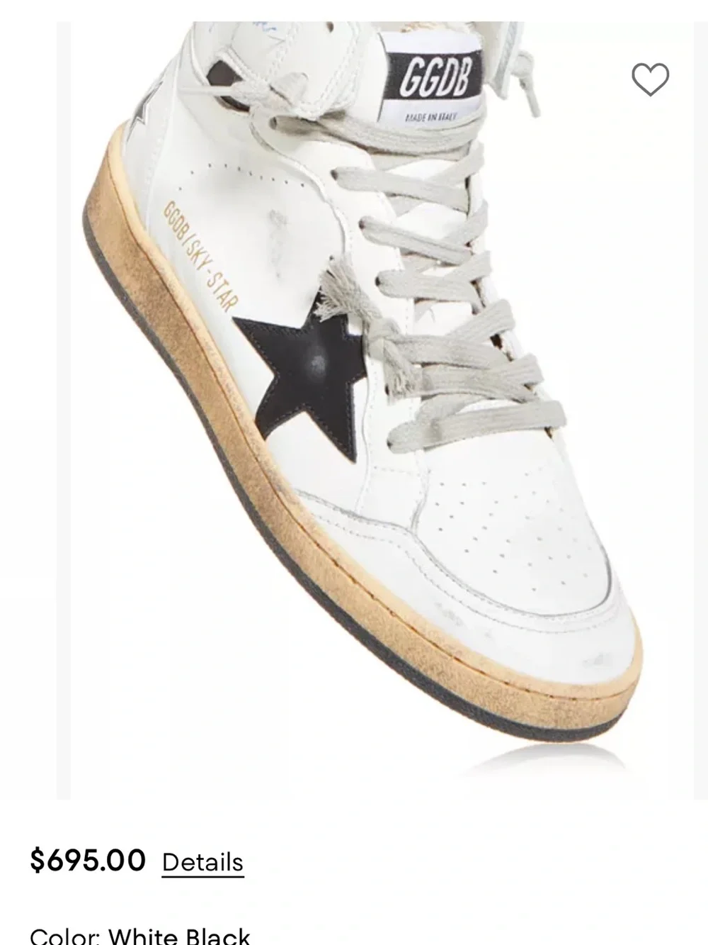 Golden Goose White & Black High-Top Sneakers - Star Detail